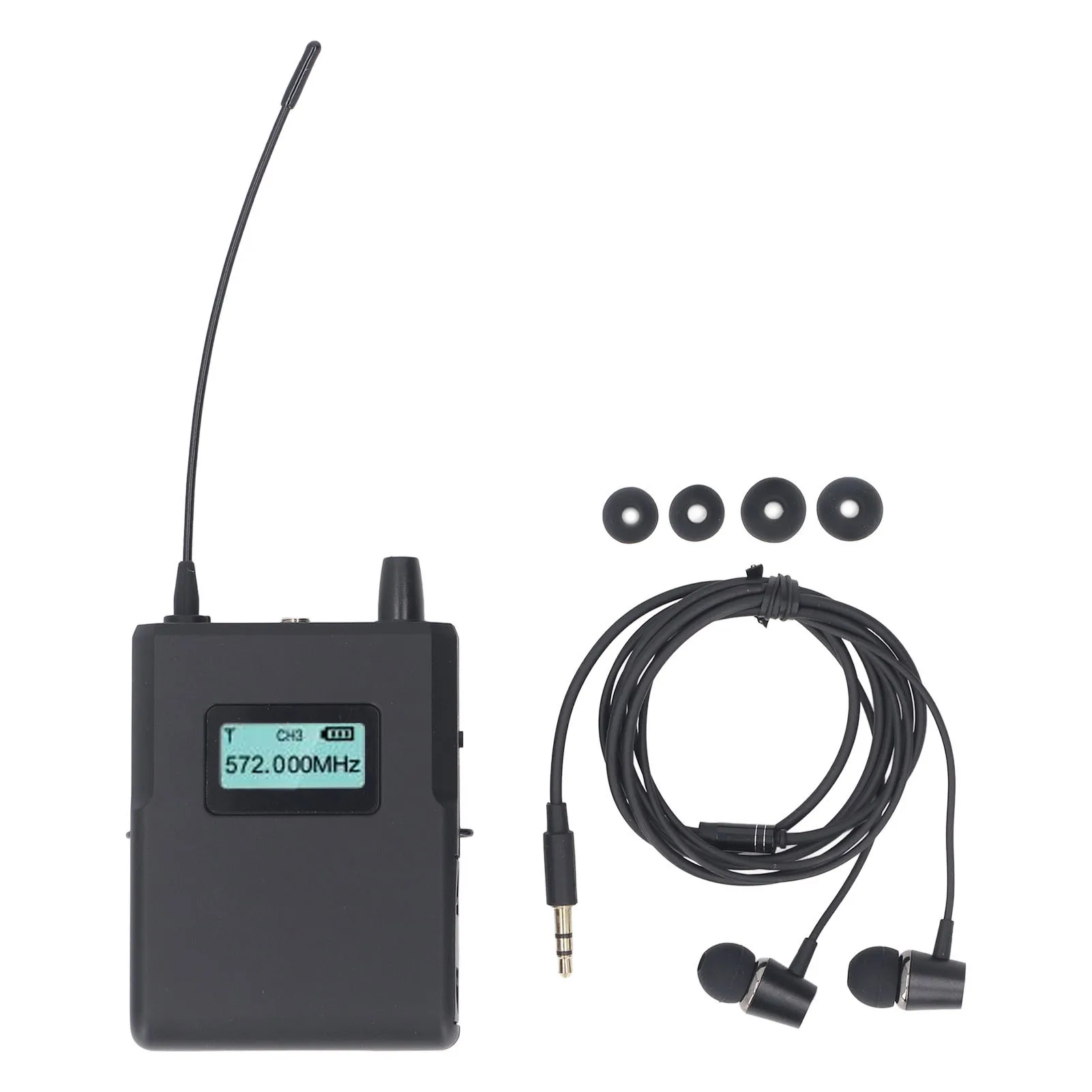 ANLEON Wireless IEM System Stage Receiver S2D 560-596MHz Digital Wireless IEM Receiver with Earphone for Stage Live Performance