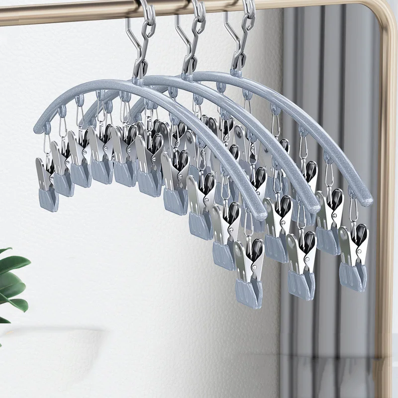 Drying rack sock clip outdoor drying rack Windproof dip plastic clip drying rack Dip plastic coat rack household non-slip jacket 2