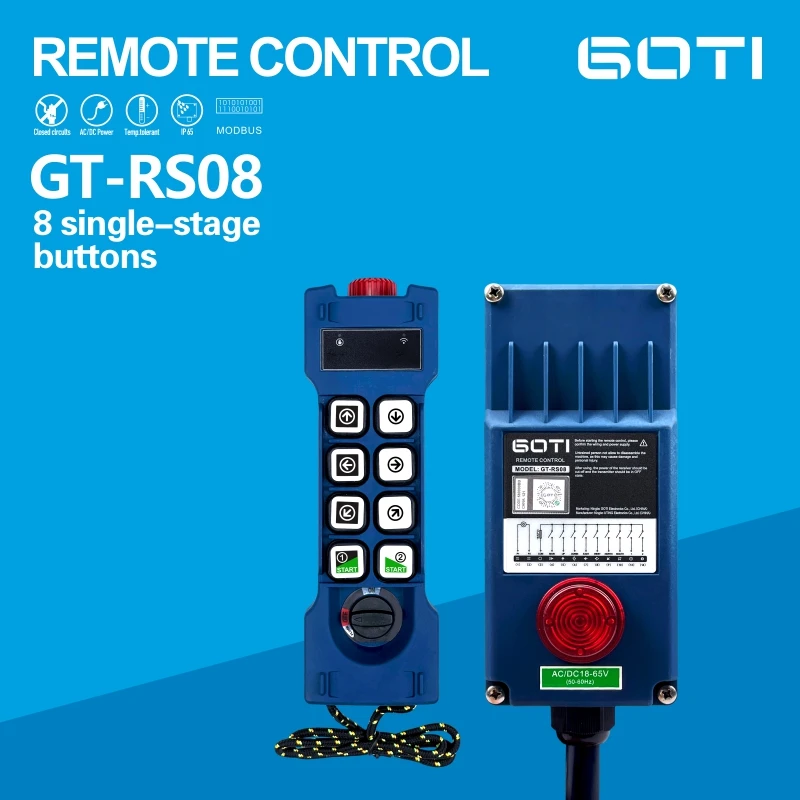 

GT-RS08 Industrial Radio Wireless Crane Hoist Remote Control Switch 8 Channel Replace UTING F23 F24-8S TELEcontrol