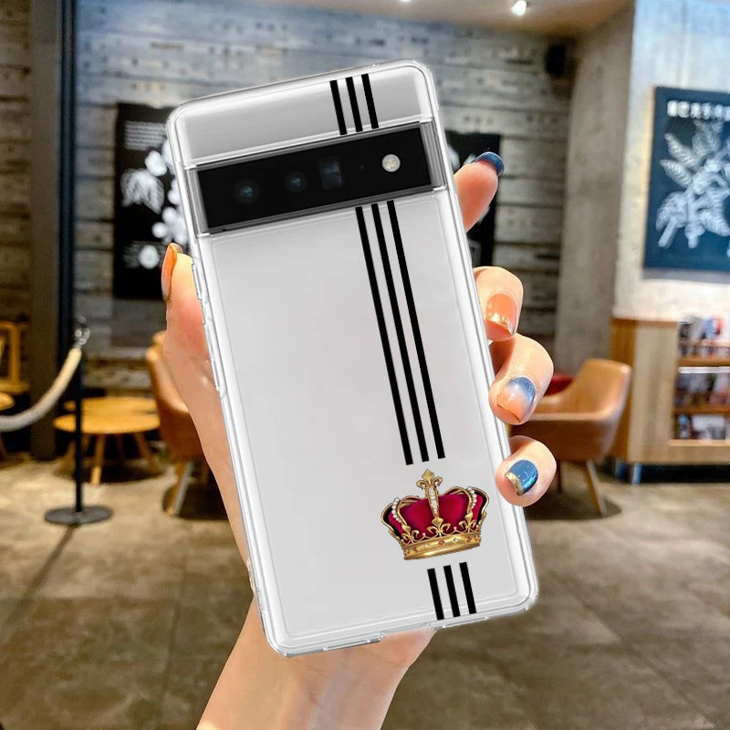 Couple Cartoon Crown King and Queen Soft Phone Case Cover