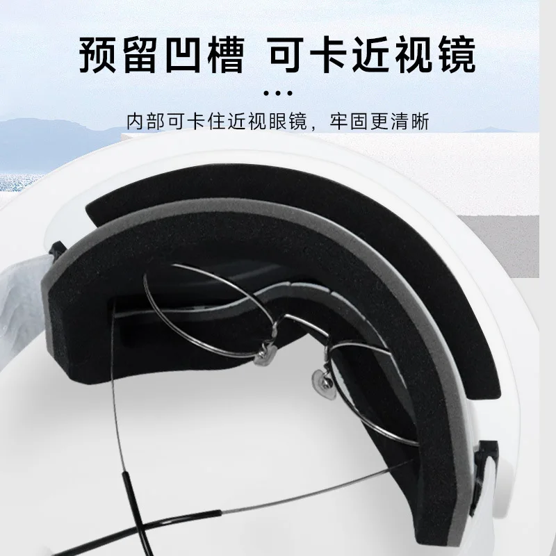 BOLLFO New Ski Goggles Goggles Women Ski Glasses Breathable High-Definition Anti-Fog Card Myopia Men Ski Goggles 4