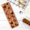 12 Holes Japanese Style Wooden Double Row Egg Storage Box Home Organizer Rack Eggs Holder Kitchen Decor Accessories 2