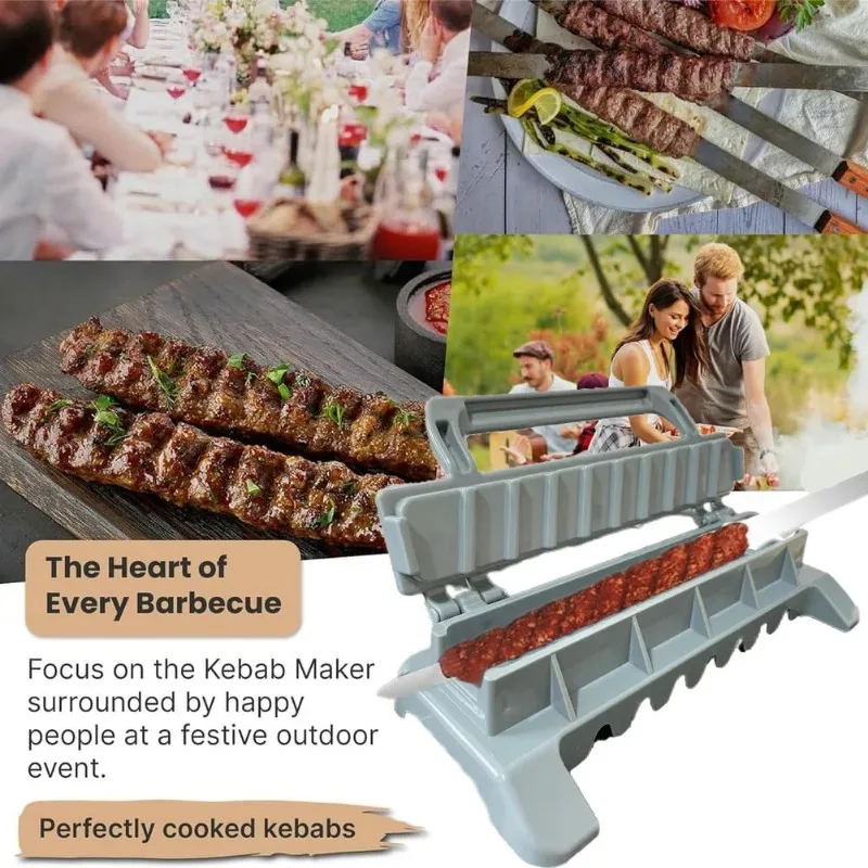 Kebab Maker Kebab 2.3cm Steel Skewers Manual Mould Reusable Barbecue Skewers Meat Vegetable Outdoor Grilling Barbecue barbecue skewers kebab maker