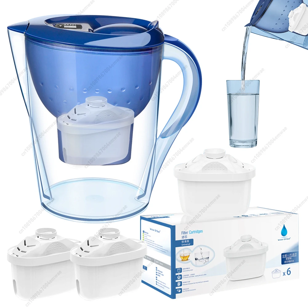 3.5L Household Water Filter Jug 1 Filter Device Activate Carbon Water Filtration for Clean Tasting Drinking