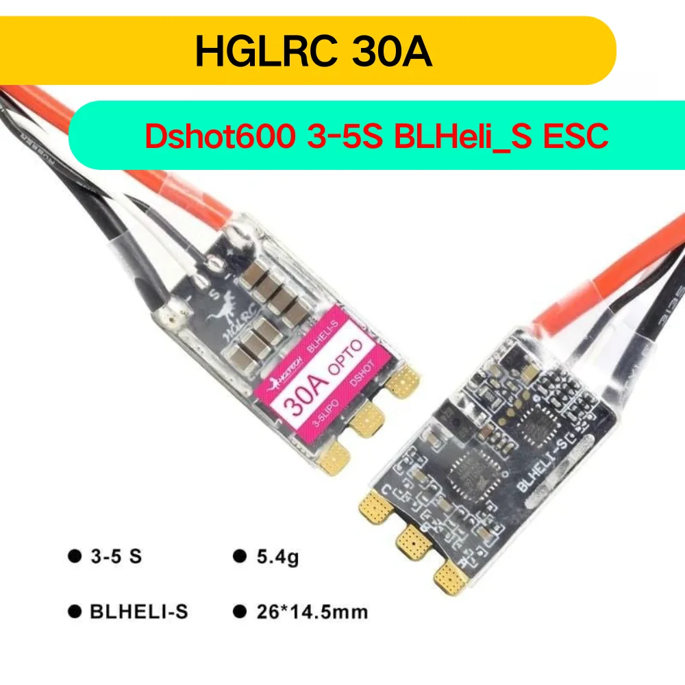 HGLRC 30A 30AMP 3-5S BLHELIS 16,5 BB2 DSHOT600 бесщеточный ESC для RC FPV Racing Freestyle Drone