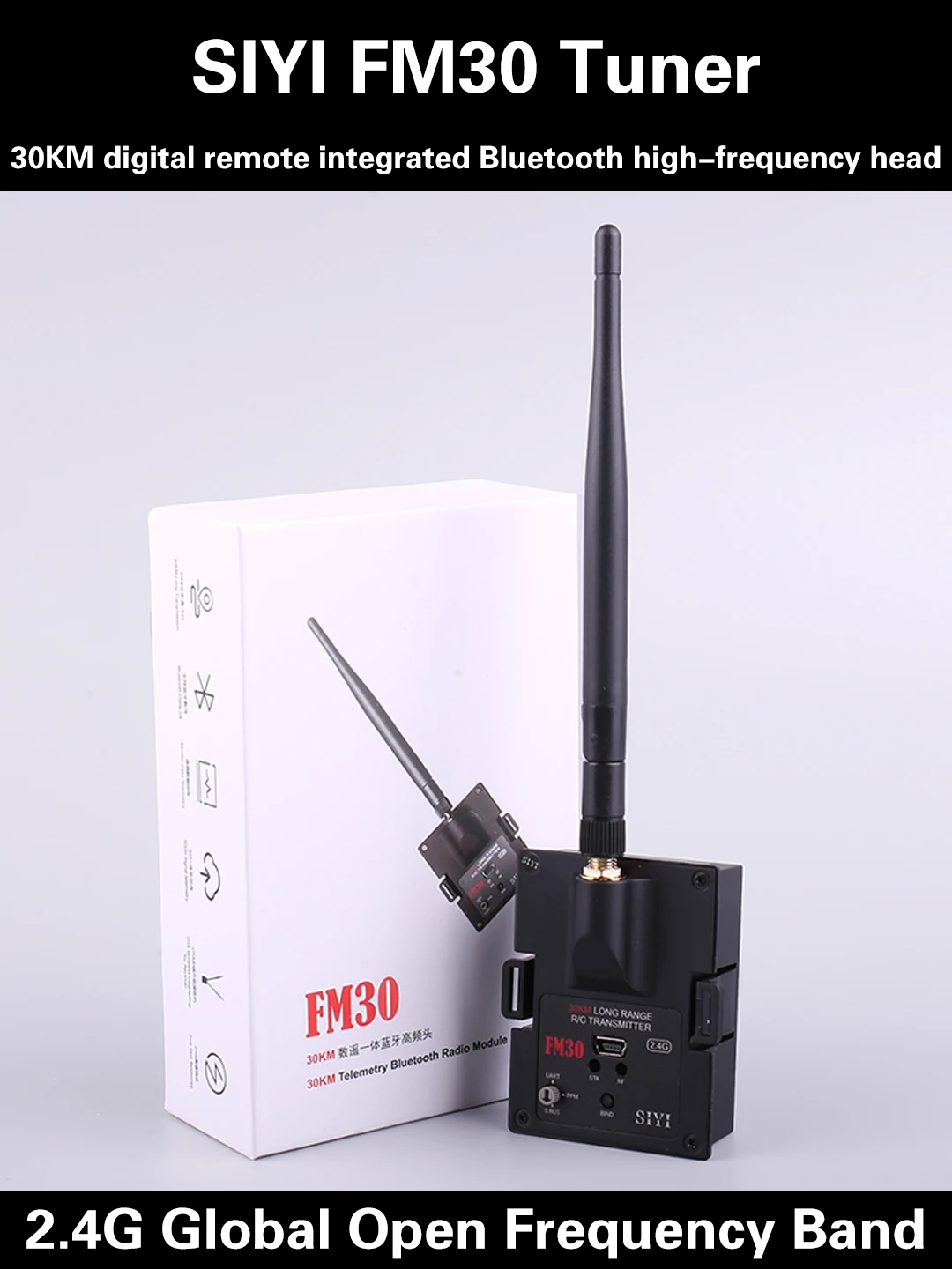 

SIYI FM30 Long Range Radio Module Transmitter Datalink Telemetry Bluetooth Mini Receiver OpenTX ExpressLRS 2.4G 30KM RC Plane