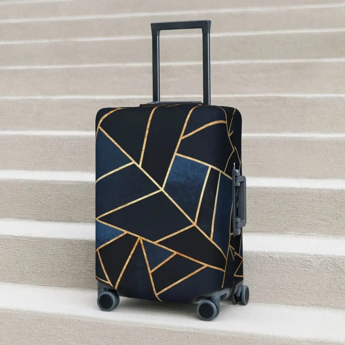 

Чехол для чемодана с геометрическим рисунком, защитный Дорожный Чехол с абстрактными морскими и синими камнями и графическим узором, для отпуска