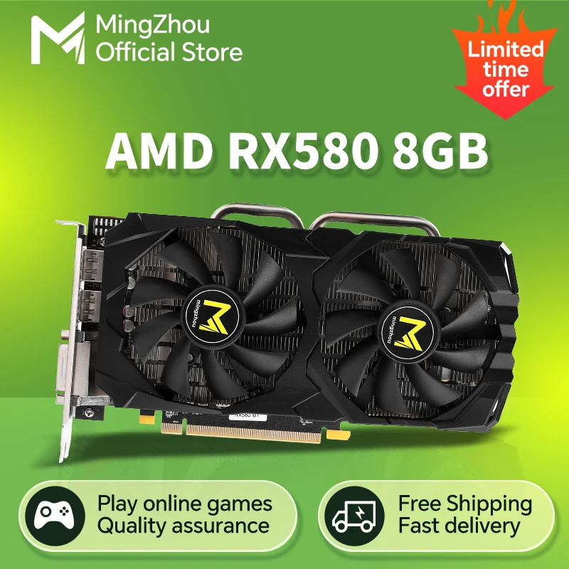 Placa Gr fica AMD GPU Para Gamer RX 580 8G 256Bit 2048SP GDDR5 Placa gr fica amd gpu para gamer rx 580 8g 256bit 2048sp gddr5