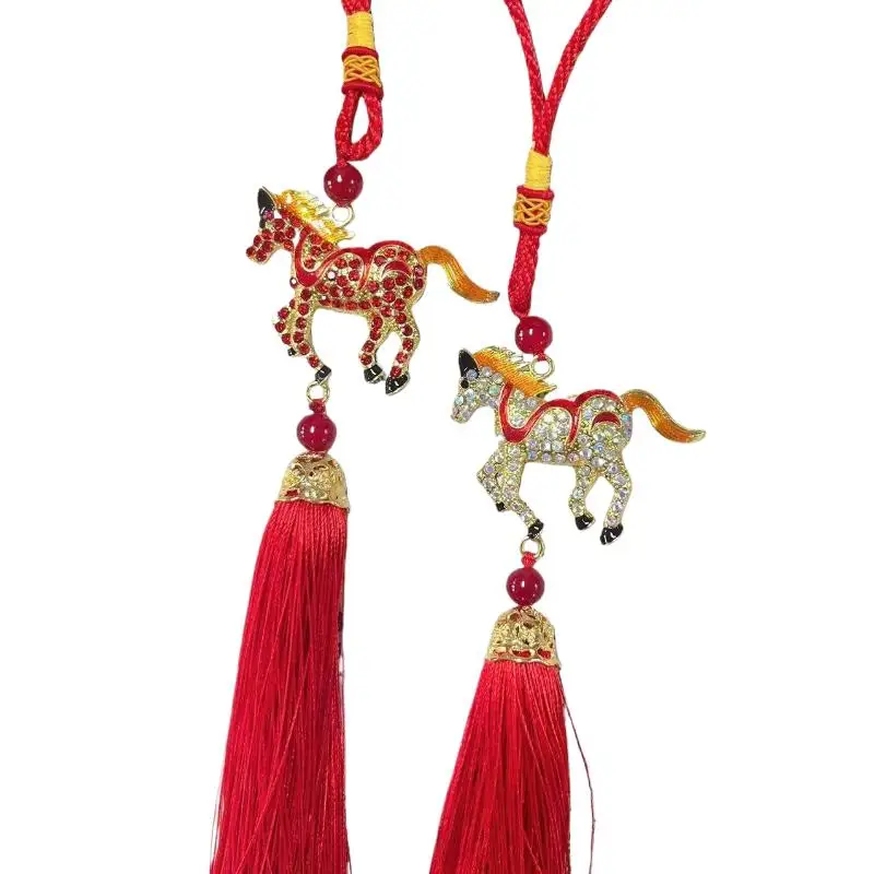 2026 Year Of Horse Wall Hanging Car Ornament Chinese New Year Red Gold Pendant Lucky Decora Housewarming Gifts