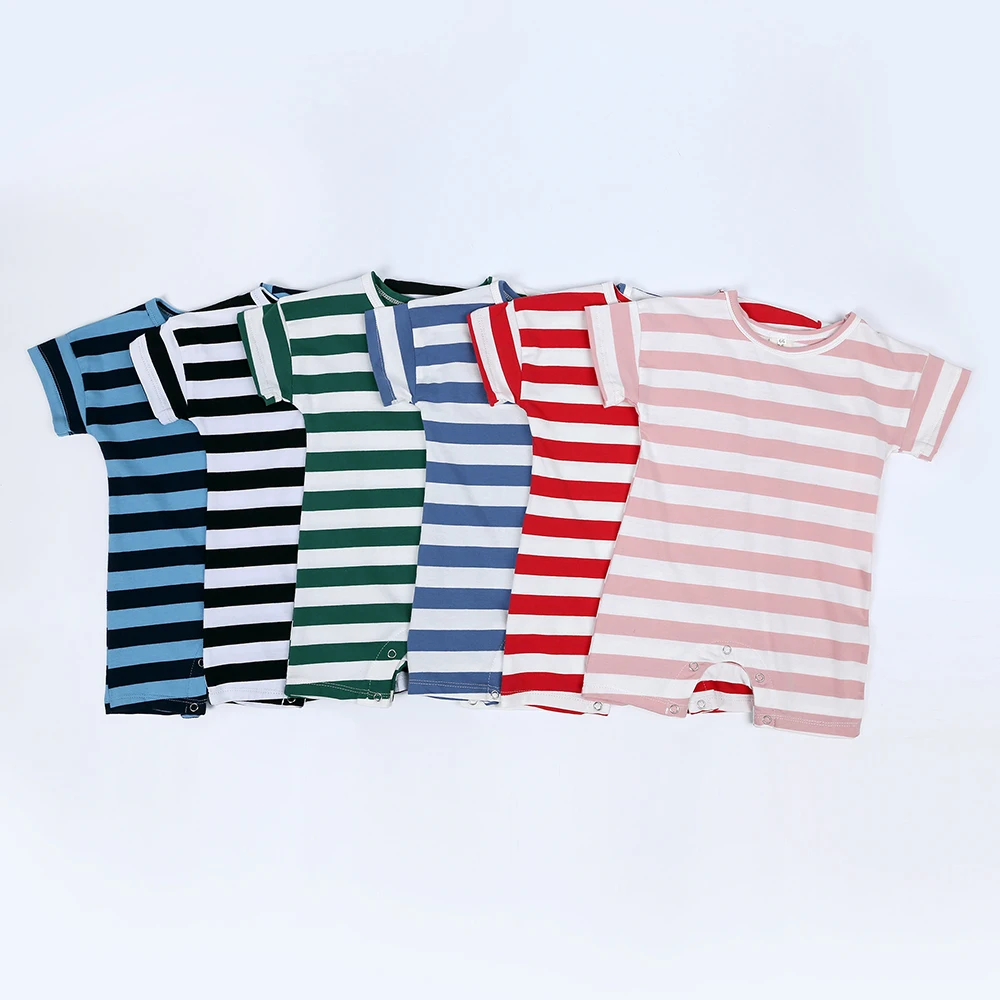 2025 Summer Infant Unisex Clothes Cute Newborn Baby Romper Knitted Stripes Cotton Soft Jumpsuit Toddler Boy Girl Pajamas Rompers 3