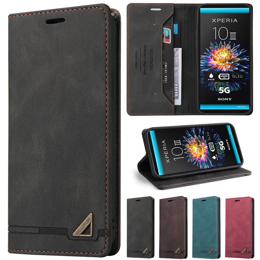 Wallet Leather Anti-theft Brush Case For Sony Xperia 10 III 2020 1 III 2021 20 5III XZ1 XZ3 XZ4 XZ2 1II 10 II 8 Pixel 4A 5 Cover - ANKUX Tech Co., Ltd