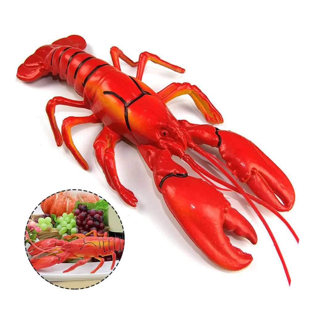 1pc Lifelike Lobster Model Decor Artificial Creative Realistic Lobster Shape Decor 36x13cm Simulation Crab Model Toys food model,food photography props