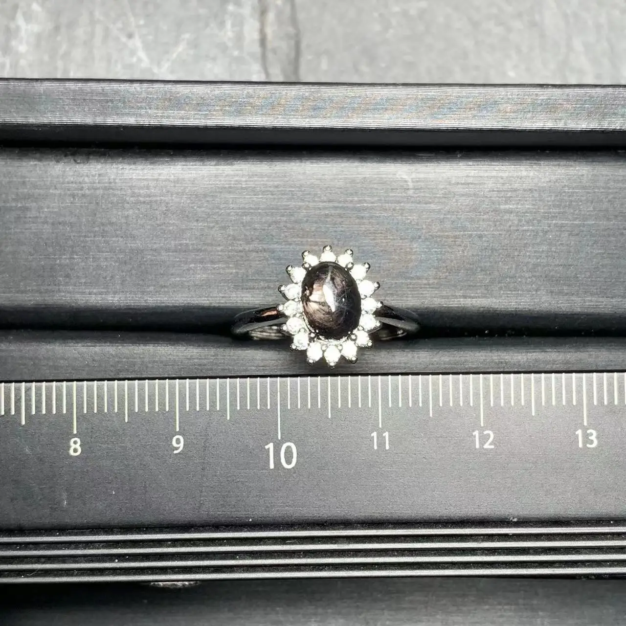 MM Natural Hypersthene Golden luck stone Ring Adjustable Female Ring Jewelry for Women Gift Wholesale High Quality Vintage Fine