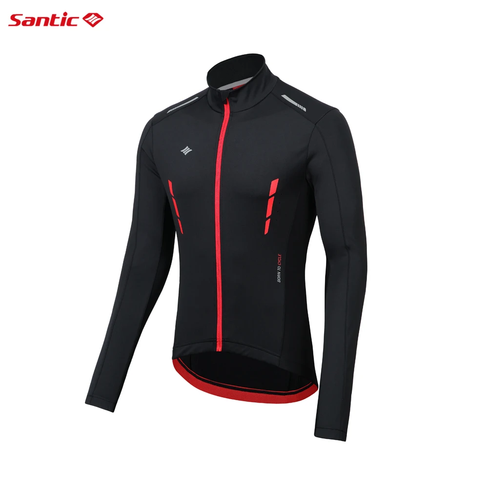 

Santic Men Winter Cycling Jackets Windbreaker MTB Coat Bike Jackets Keep Warm Breathable Reflective