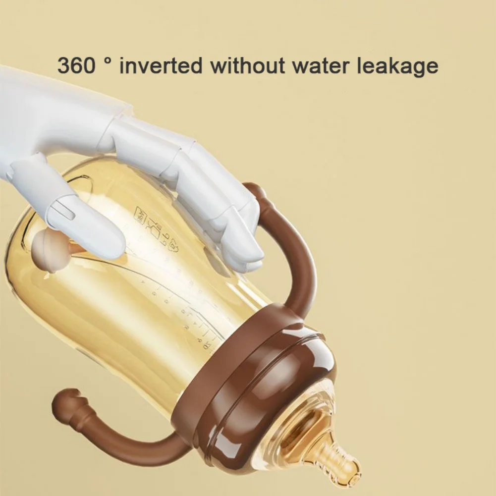 Baby Feeding Bottles Newborn Silicone Bottle Handle 180/240/300ml Infant Straw Bottle 0-3Y