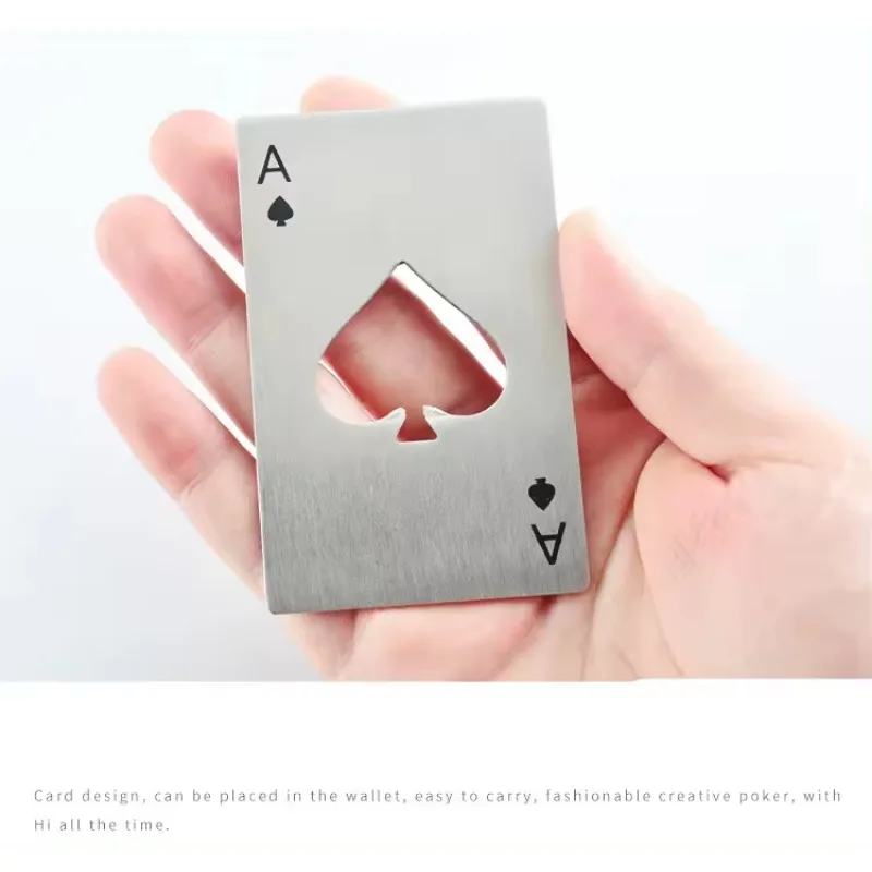 Portable Spades Bottle Opener Poker Shaped Stainless Steel Wine Beer Opener Home Kitchen Tools
