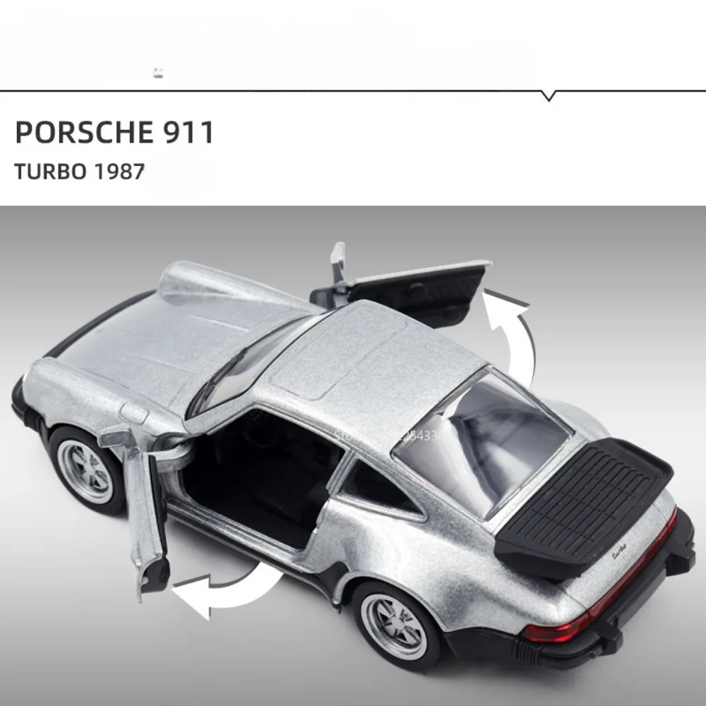 1/36 Scale Porsche 911 Turbo Toy Car Model Alloy Diecast Retro Racing with Pull Back Scale Model Car Toy for Boy Gift Collection 3