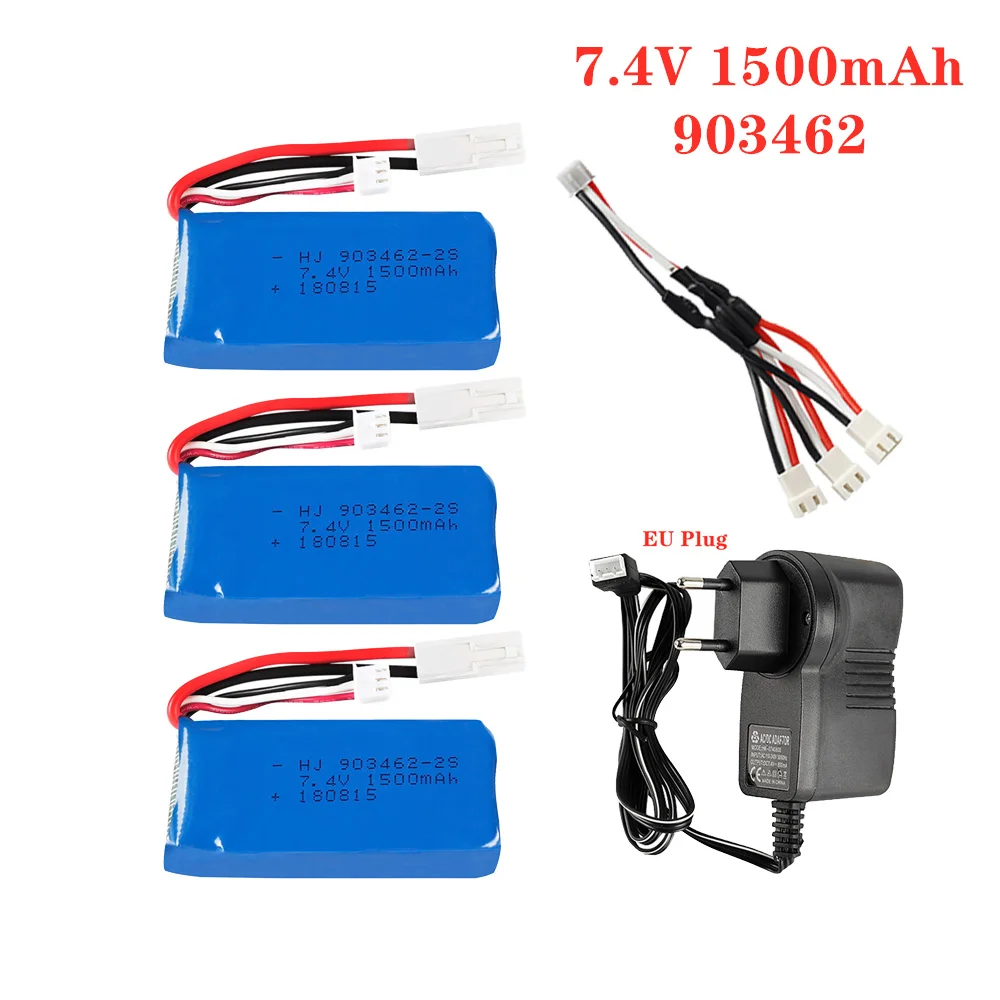 Pack de trois batteries drone 3IN1 USB dans leur boîte, prêtes à être utilisées pour des vols prolongés.