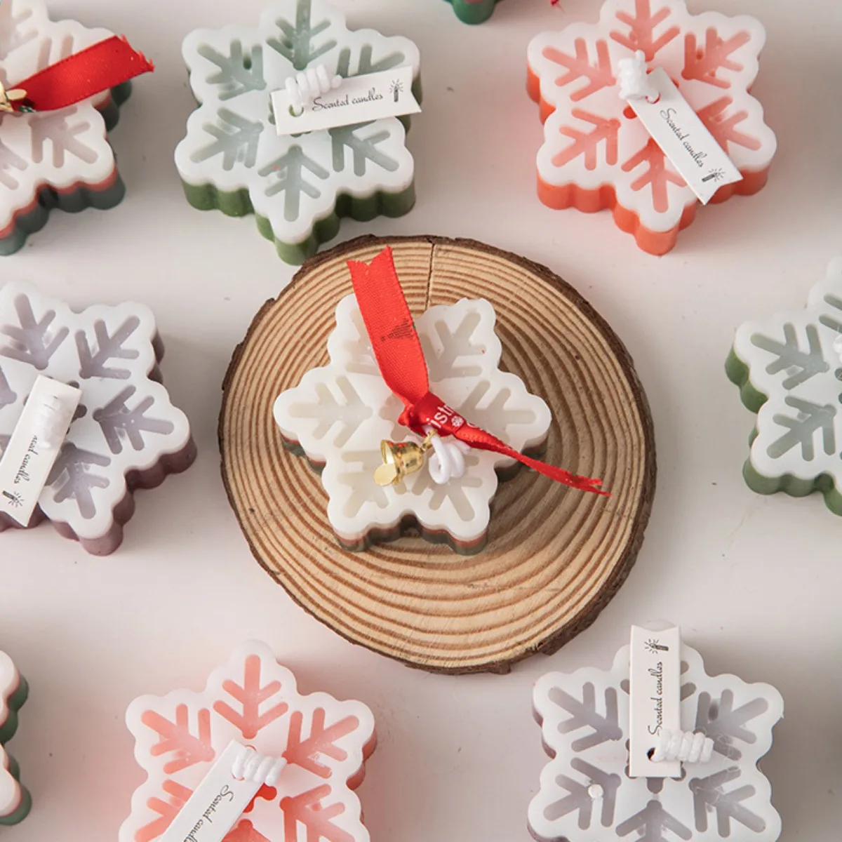 Winter Snowflake Candle Silicone Mold 3D Hexagonal Snow Soap Resin Crystal Mould Chocolate Mousse Cake Decor Christmas Gifts