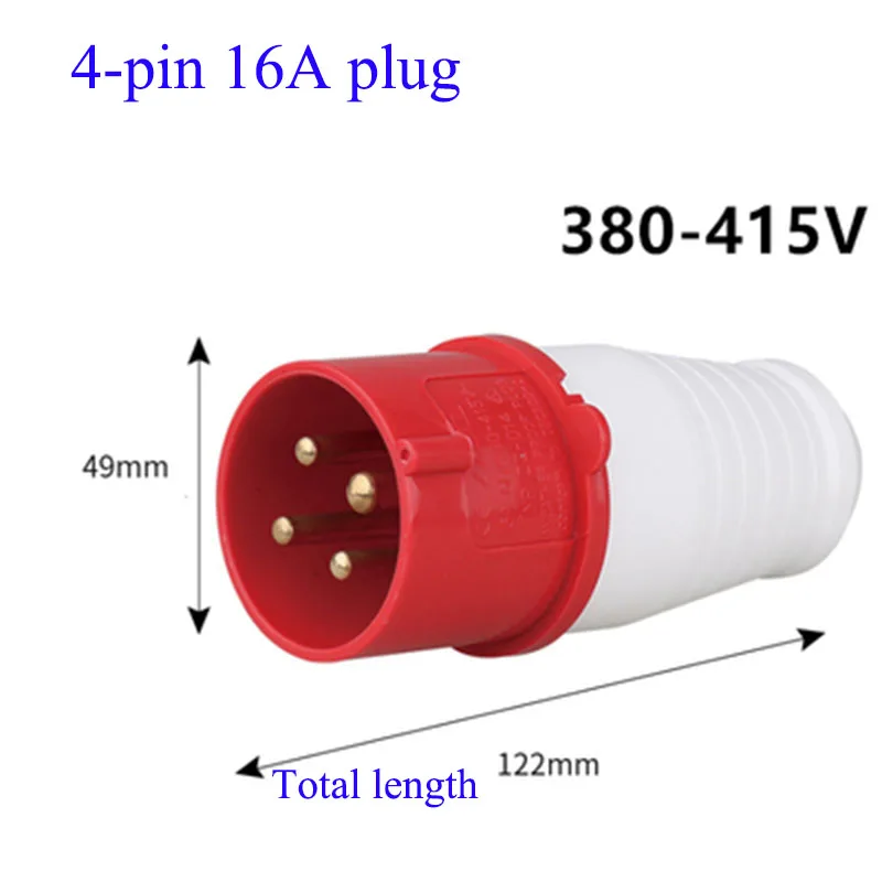 Enchufe De Aviación Impermeable Enchufe Industrial Enchufe Trifásico 4  Pines IP67 Conector De Aviación Impermeable 380V415V 63A 3P+E ANGGREK Otros