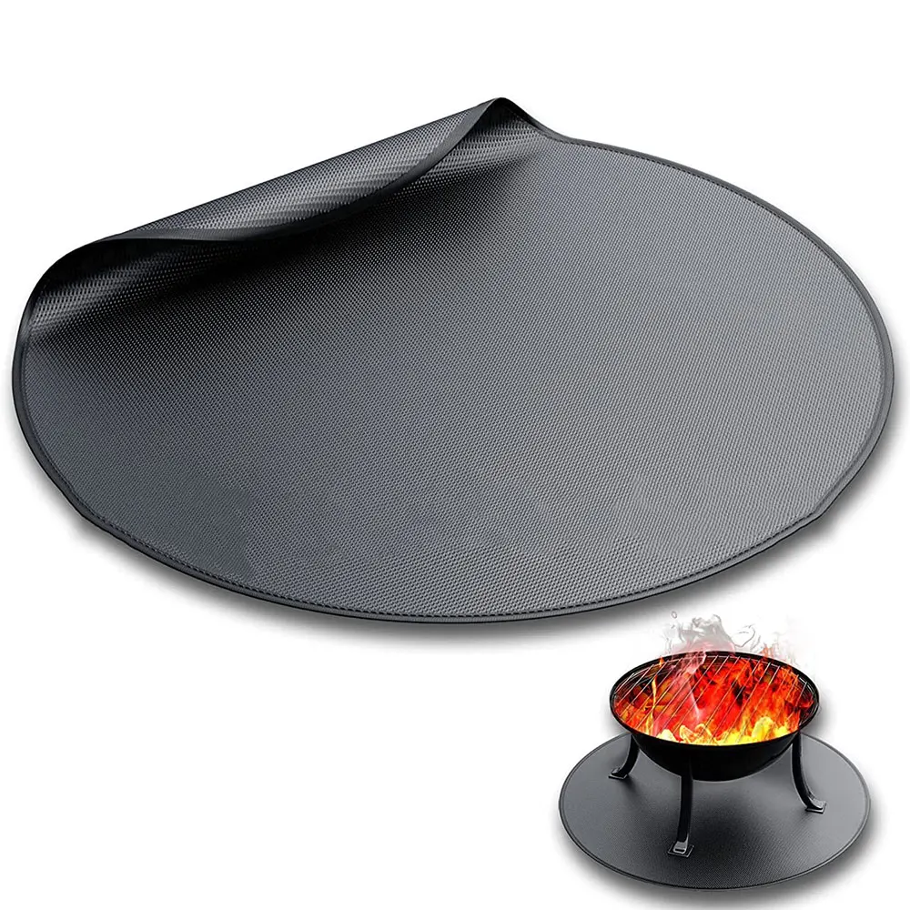 Dia36InchFirePitMatIndoorOutdoorBBQMatsFireproofFiberglass