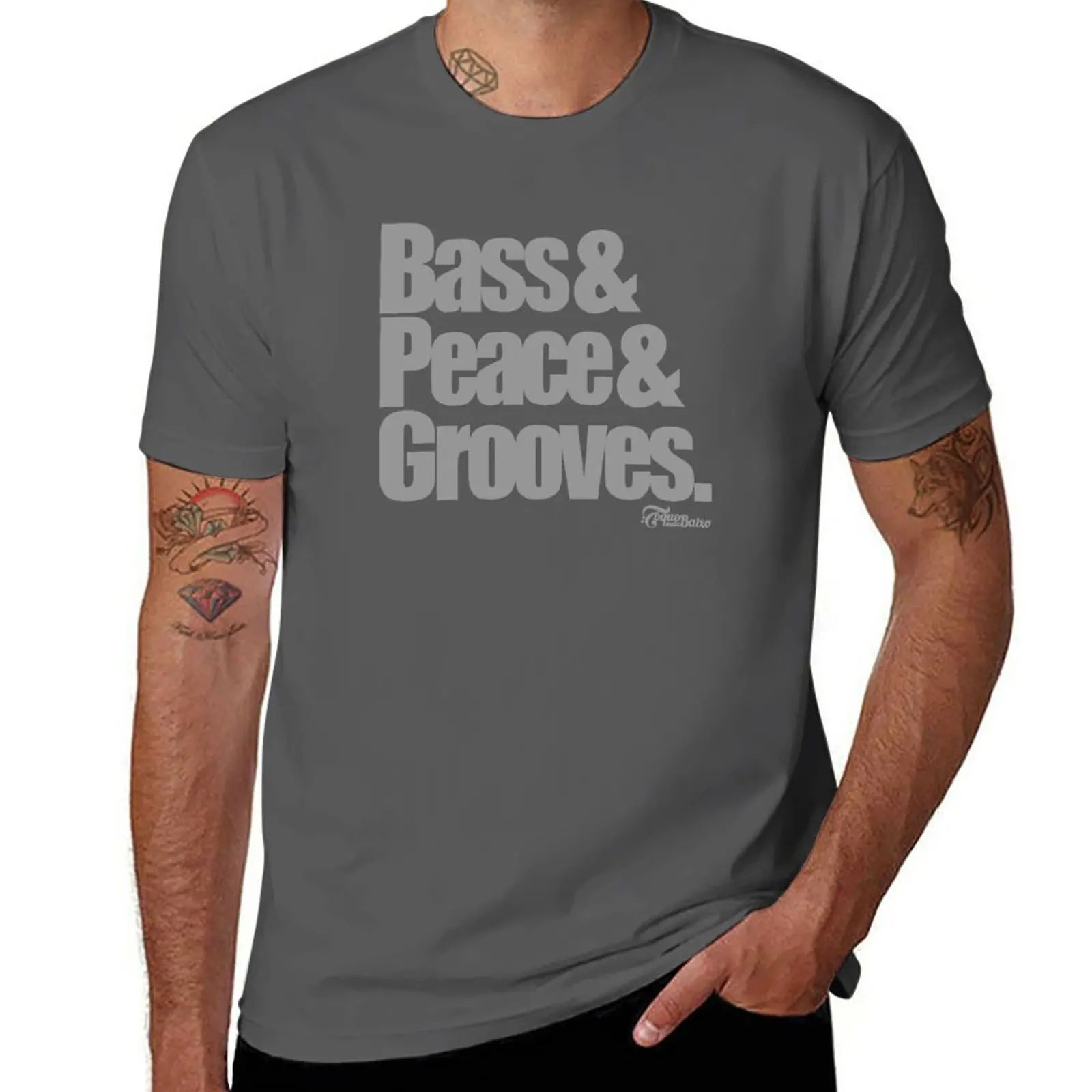 

New Bass&Peace&Grooves T-Shirt black t shirt anime clothes men t shirts