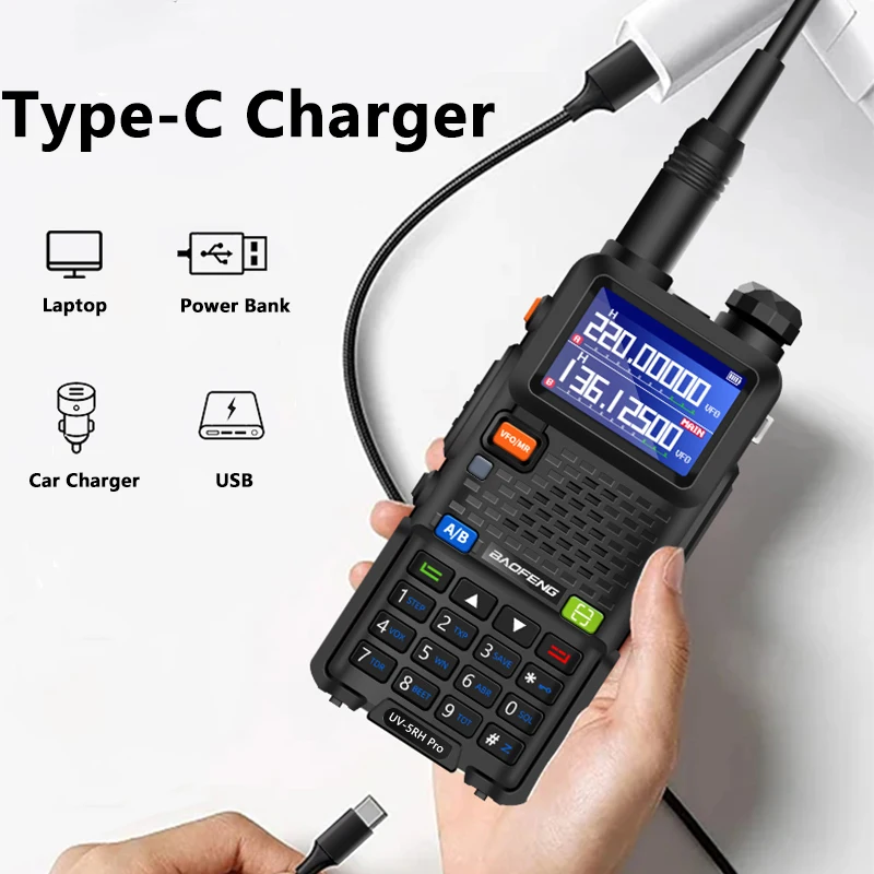 UV-5RM Walkie Talkie Baofeng  14.5W High Capacity Batte USB-C Charger Four-Band 999CH Wirless Copy Frequency Two Way Radio UV-5R 3