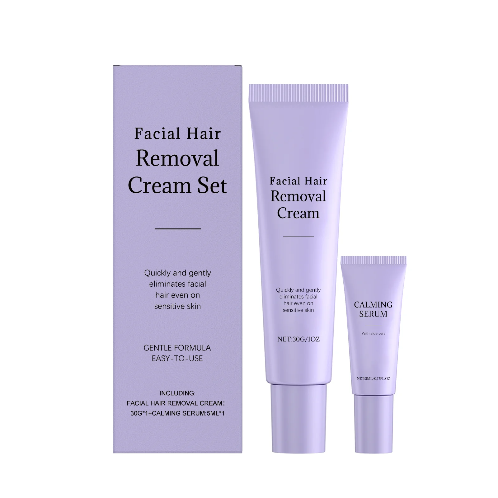 Gentle Facial Hair Removal Cream Set For Smooth Painless Results_voghion.com