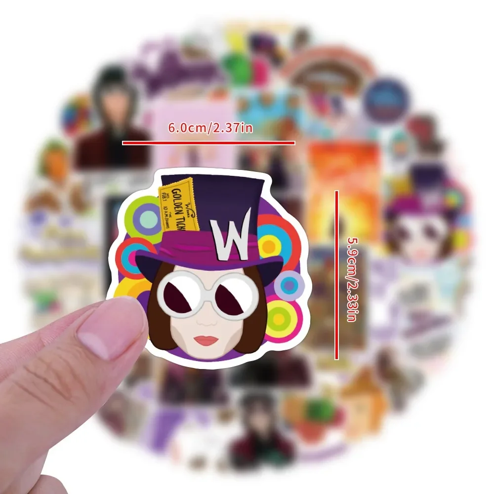

10/50Pcs Wonkas Stickers Kawaii Laptop Guitar Suitcase Bike Car Motorcycle Waterproof Sticker for Kids Toy 2024