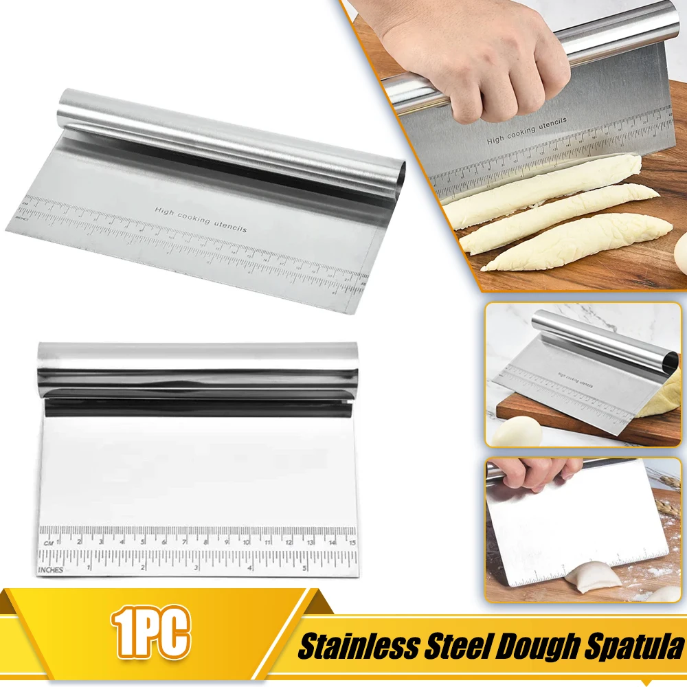 Dough Scraper Baking Pastry Spatulas Stainless Steel Pizza Dough Cutter Cake Cutting Tools Kitchen Accessories