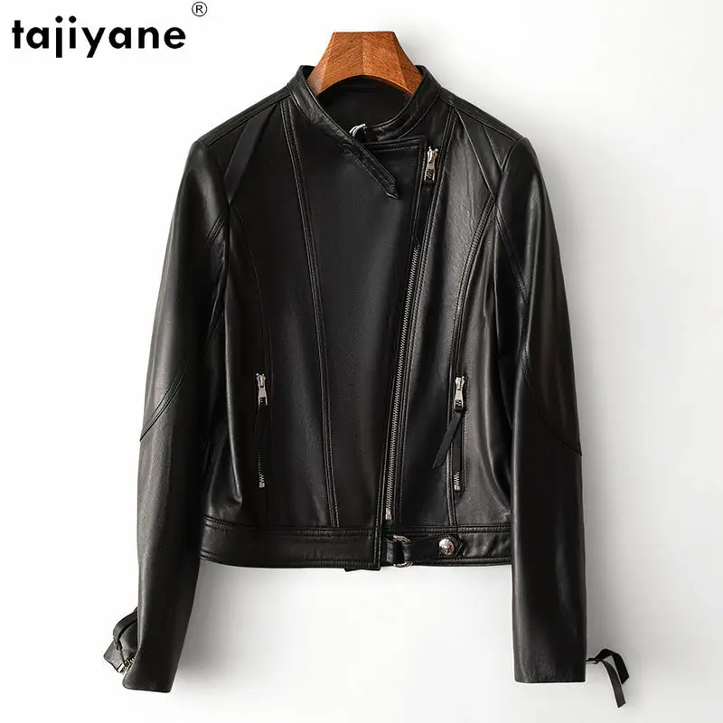 

Tajiyane 100% Genuine Sheepskin Jacket Women 2023 New Fashion Short Real Leather Coat Biker Leather Jackets Jaqueta Feminina