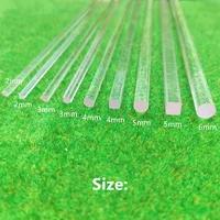 10 PCS acrylic Square round transparent organic glass rod multi size length 25 cm DIY Length can be customized 1