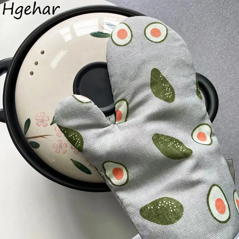 

Kitchen High Temperature Resistance Oven Mitts Anti Scalding Non-slip Microwave Baking Gloves Heat Proof Household Cooking Glove
