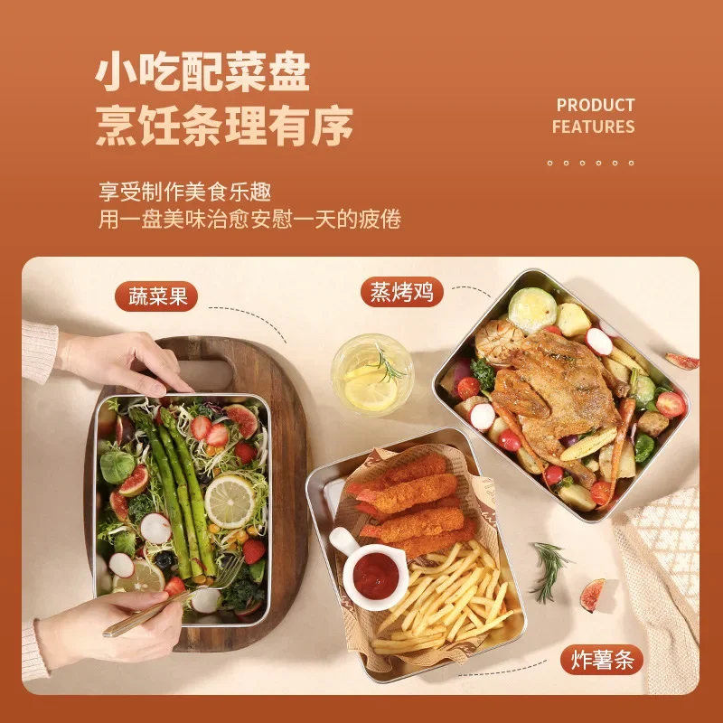 Stainless Steel Square Plate Stainless Steel Tray Barbecue Plate Rectangular Shape