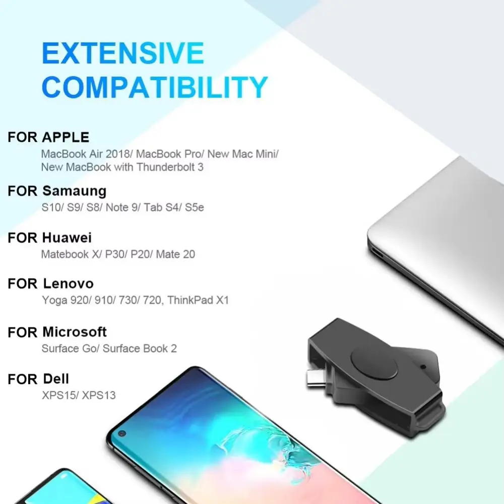 USB 타입 C 카드 리더 어댑터 타입 C 어댑터 고속 스마트 카드 리더 데이터 전송 미니 사이즈 USB C 카드 리더