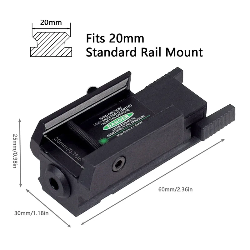 USB Charging Laser Sight Pointer Airsoft Power Pistol Laser For 11mm 20mm Rail Glock 17 19 Rechargeable Gun laser sight