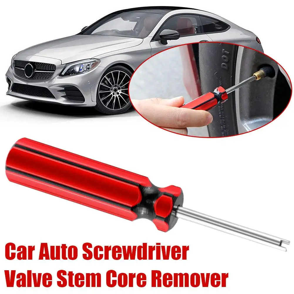 Generic Strumento di rimozione del nucleo della valvola del pneumatico rosso e 5 nuclei della valvola per auto, camion e moto, ricambio per pneumatici di auto, camion, moto