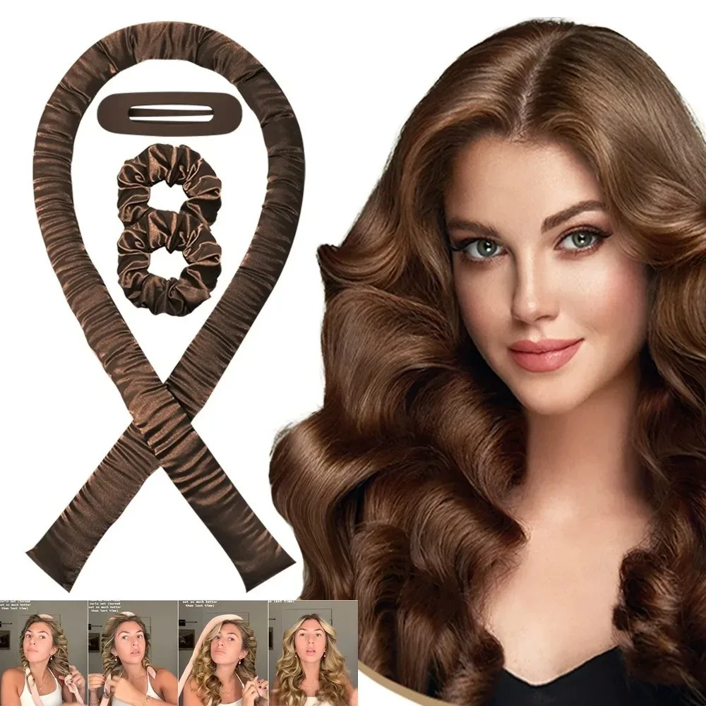 Hair Styling Tool Hair Curling Tools No Heat Hair Curler Heatless Curling Rod Headband Ribbon Hair Rollers Silk Curls Sleeping Lazy Soft Curlers