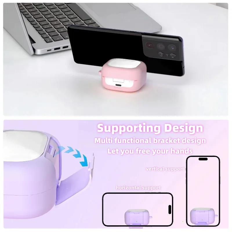 Shock-Resistant Protective Earbud Case with Secure Lock and Holder