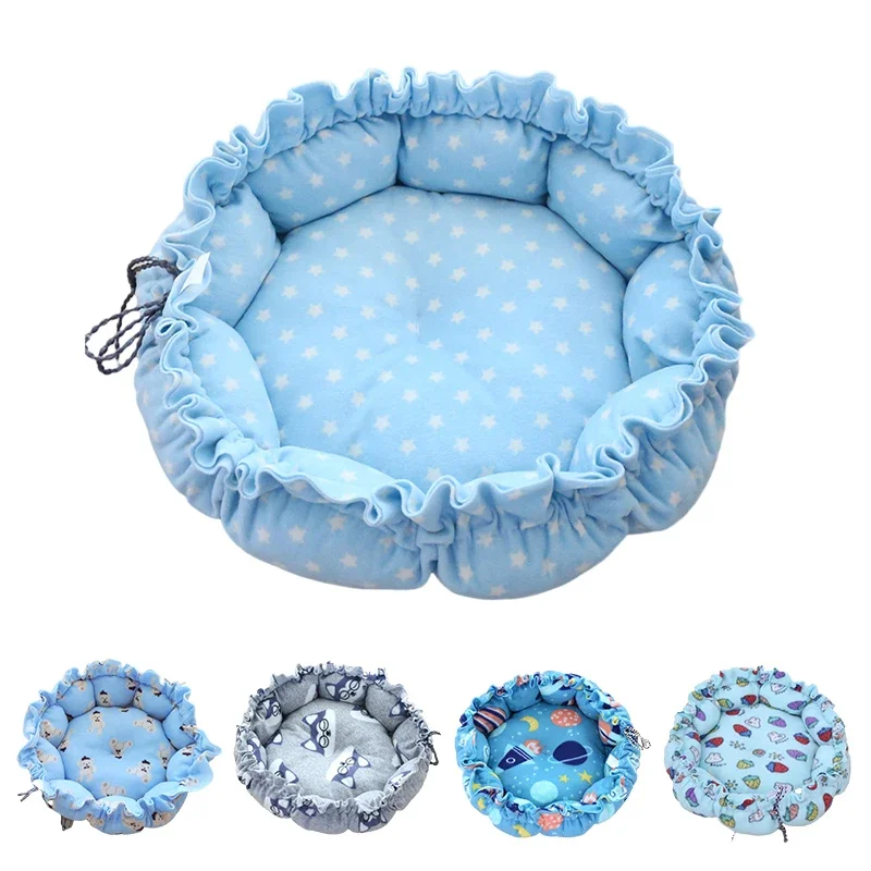 Round Dog Cat Bed Dount Basket Warm Plush Cats Cushion Pet Bag Mat Winter House Soft Nest Puppy Sleeping Sofa Per Cani Di Piccola Taglia Cat