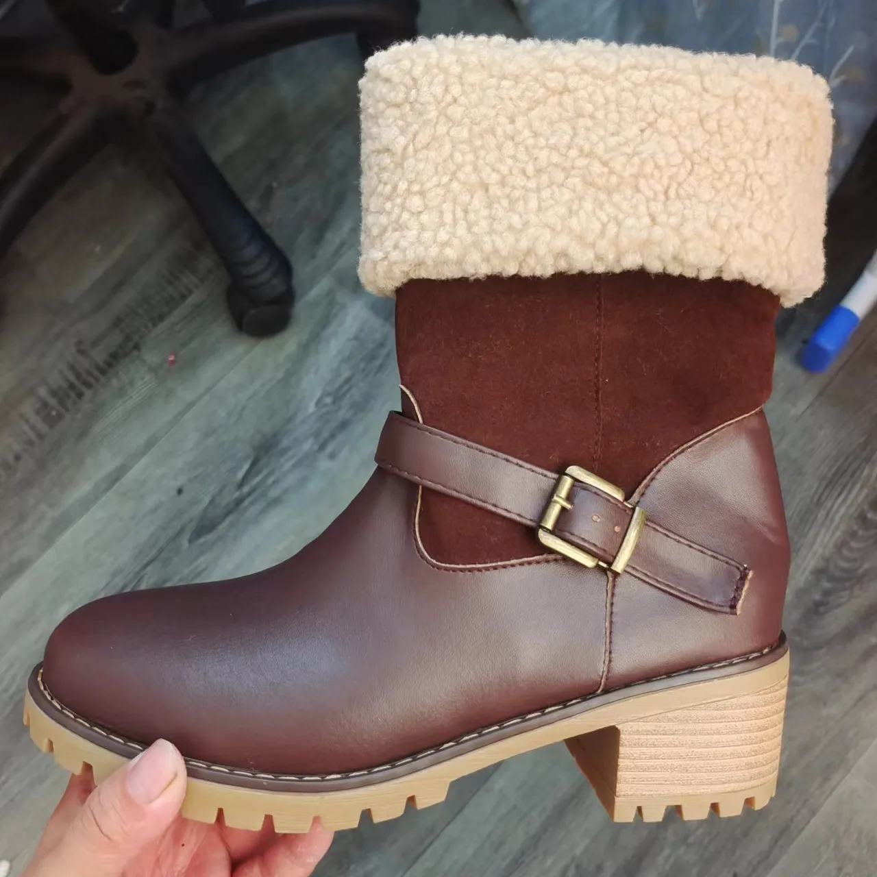 Women's Thick Heeled Suede Winter Boots - YorMarket - Shop and buy online  Namibia