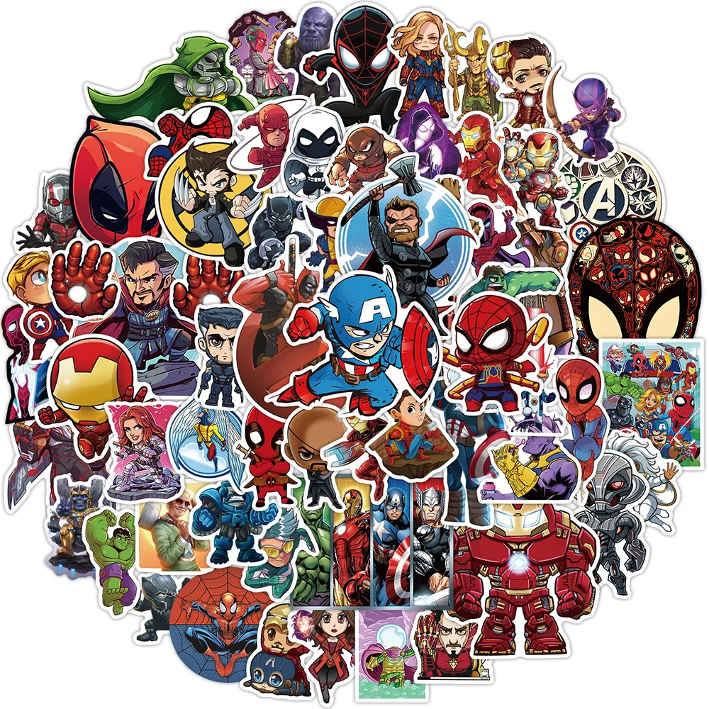 10/30/50/100pcs Disney Marvel The Avengers Superhero Stickers Decals Laptop  Motorcycle Phone Car Waterproof Sticker Kids Toy - AliExpress