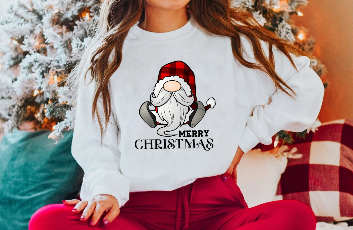 Gnome Merry Christmas Sweatshirt Aesthetic Women Long Sleeve Jumperwinter Xmas  Pullover - Hoodies u0026 Sweatshirts - AliExpress