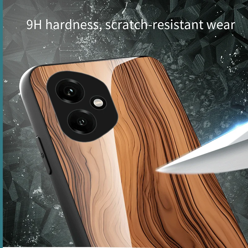 Panda Pattern Hard Tempered Glass Protective Phone Case