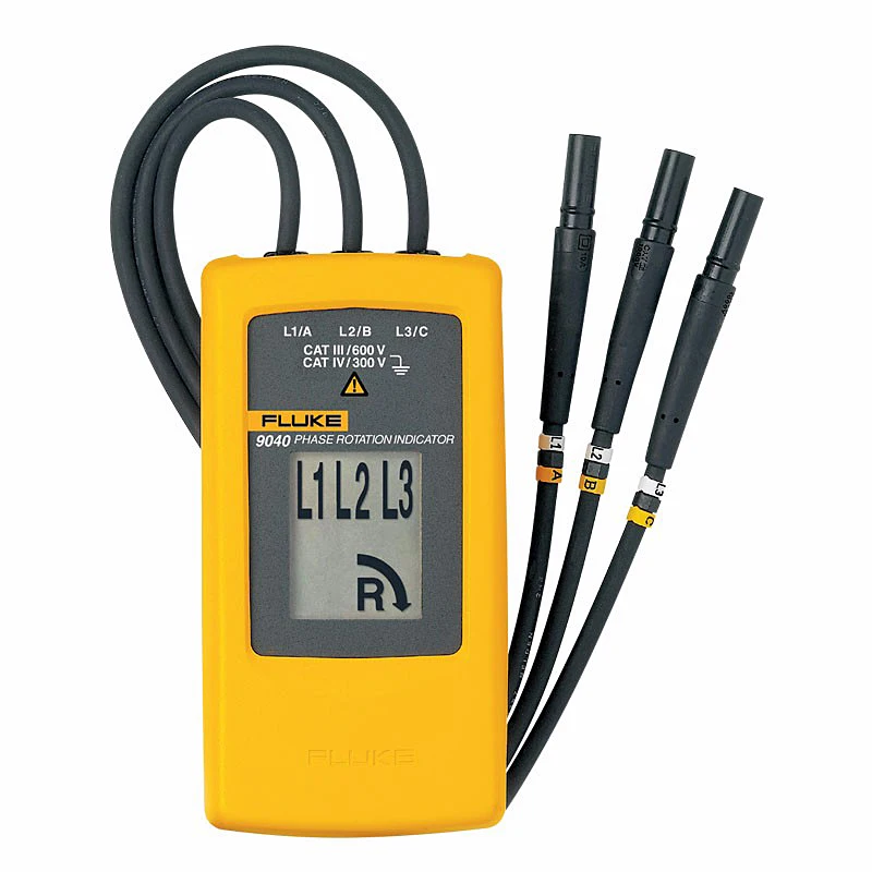 Fluke 9040 Della Sequenza Delle Fasi Tester 3 Indicatore Di Fase Di Rotazione 40-700V Ac Con Clear Lcd Protezione Di Display Per Applicazioni Industri