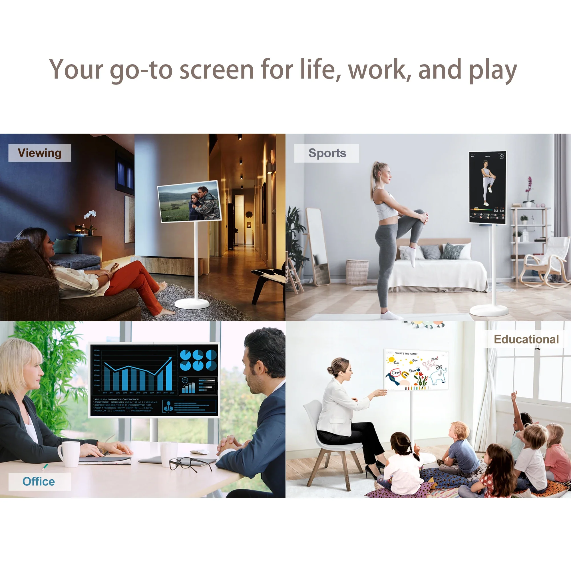 21.5 27 32 inch portable smart tv portable For Home Business Gaming android tv smart television touch screen monitor