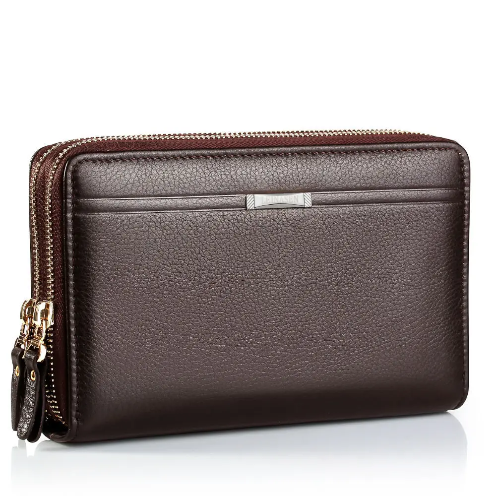 Men's Long Zipper Wallet Pu Leather Wallet for Men RFID Blocking Business  Clutch Bag Credit Card Holder Purse Man | SHEIN