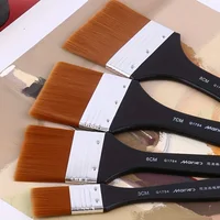 1pc Marie's Nylon Flat Brush with Wooden Handle 7 Different Sizes- Perfect for Applying Gesso, Acrylic, Oil, Gouache, DIY Paint 1