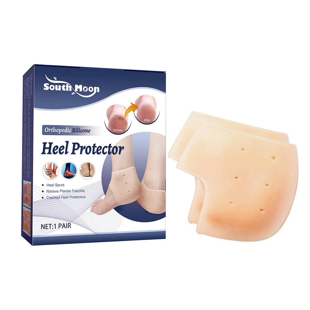 실리콘 뒤꿈치 보호 슬리브 랩 쿠션, 발바닥 근막염 완화, 발 뒤꿈치 박차 발 스킨 케어 보호대, 1 쌍
