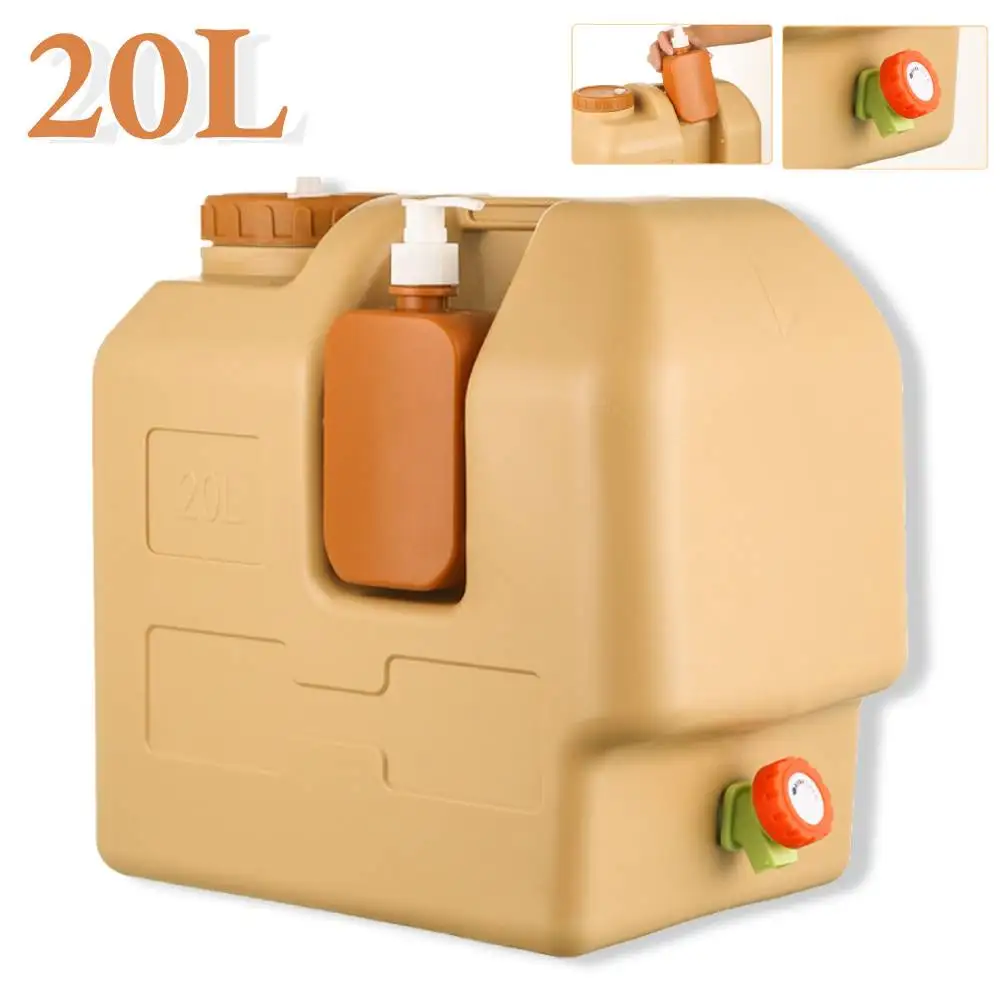 20L Portable Camping Water Jug Spigot Soap Dispenser BPA Free Water Storage Tank For Camping Fishing Picnic Hiking